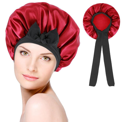 Satin-Schlafhaube mit Band